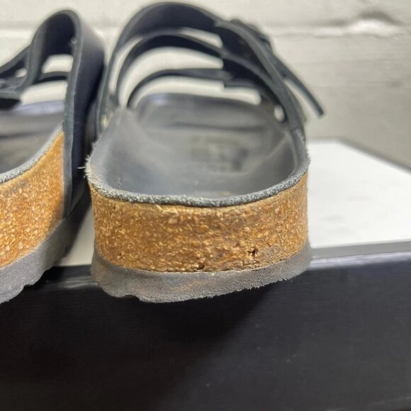 Birkenstock Delmas Black Leather Strappy Sandals Slides Slip On 39 EU/8 US - Picture 11 of 12